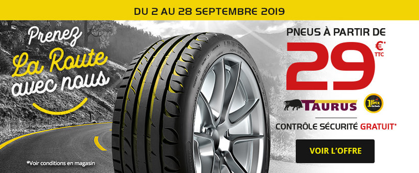 Promotion Pneus Taurus – Septembre 2019