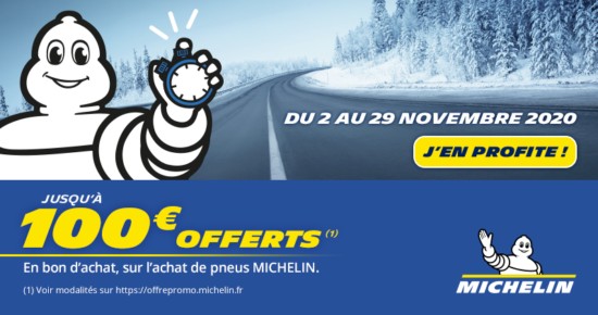 Promotion Pneus Michelin : Jusqu’à 100€ offert - Eurotyre