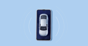 Pictogramme voiture sur un smartphone