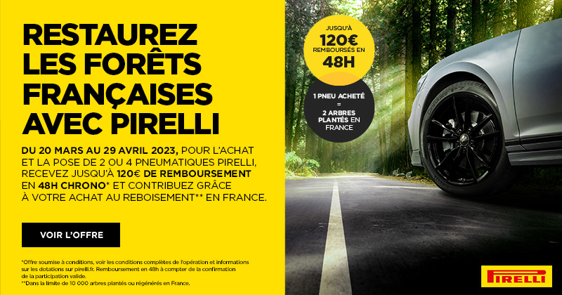 Promotion Printemps Pirelli – Jusqu'à 120€ remboursés - Mars 2023 - Eurotyre