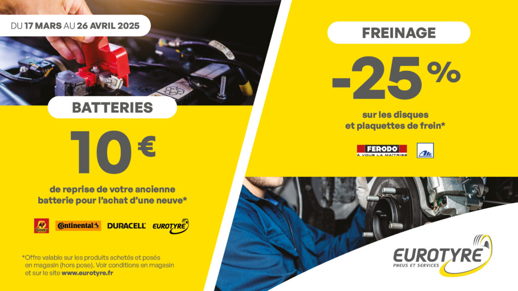 Promo entretien auto printemps 2025 : Batterie et Freins