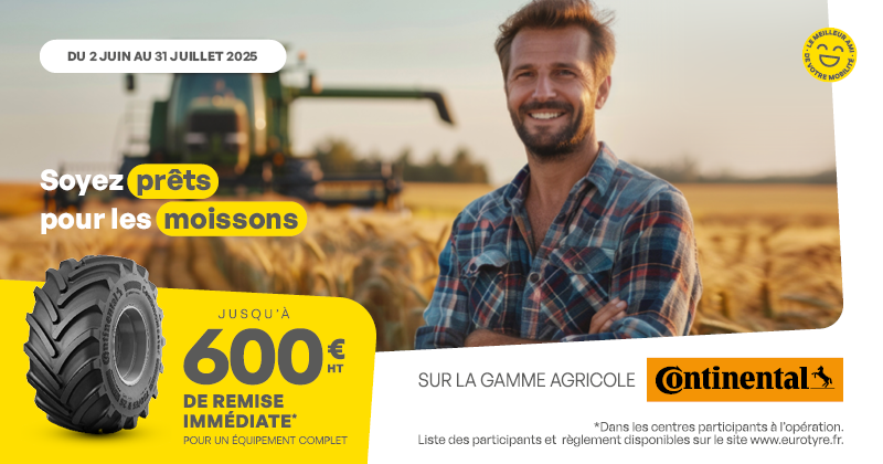 promotion été pneus agricoles Continental
