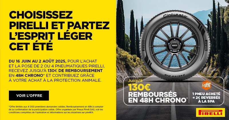 Pneus Pirelli en promo du 16 juin au 2 août 2025 avec Eurotyre