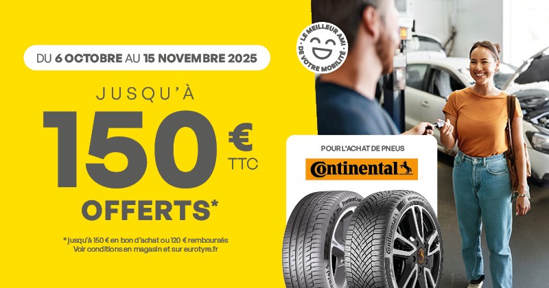 Promotion pour l’achat de pneus Continental 2025