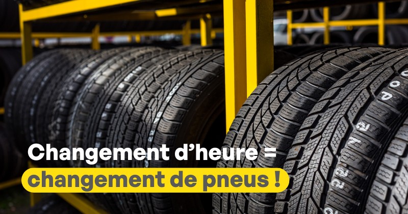 Visuel de pneus associés au changement d'heure